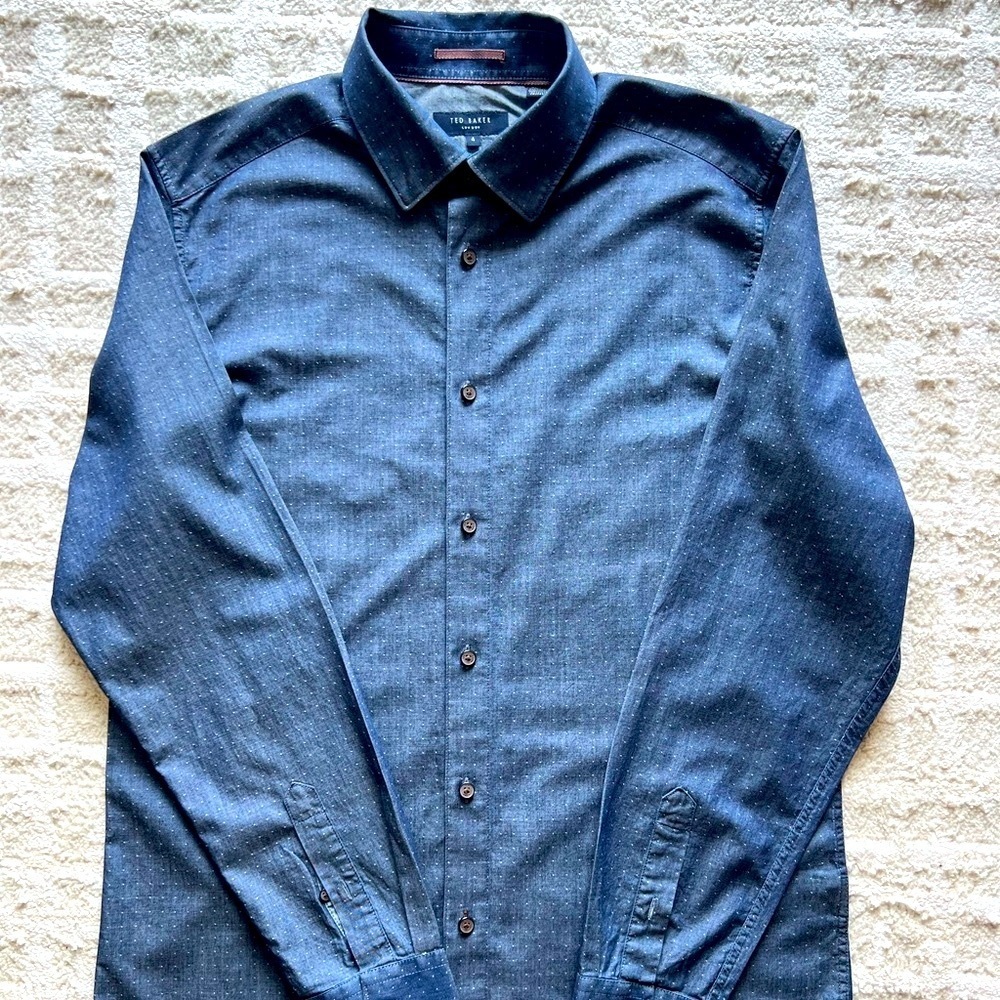 Ted Baker Blue Casual Button Down Shirt💎💎 - Picture 2 of 9